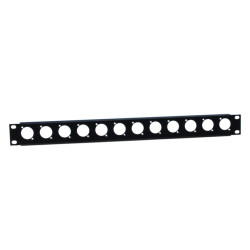 Adam Hall 872215 Панель 19" 1U под 12 разъемов типа D с панелью фиксатора кабеля
