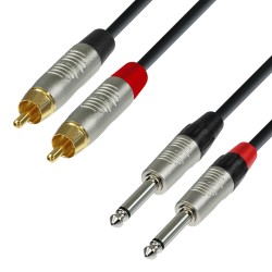 Adam Hall K4 TPC 0300 аудио кабель REAN 2 x RCA штекер - 2 x 6.3 мм Jack моно 3 м