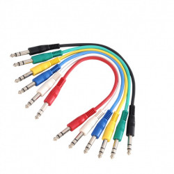 Adam Hall K3 BVV 0120 SET комплект кабелей патч-корд 6.3 мм Jack стерео - 6.3 мм Jack стерео, 6 шт, 1,2